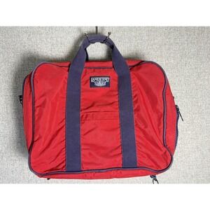 Vintage 90s Y2K Land's End Large‎ Travel Luggage Bag Red/Blue Nylon Made USA